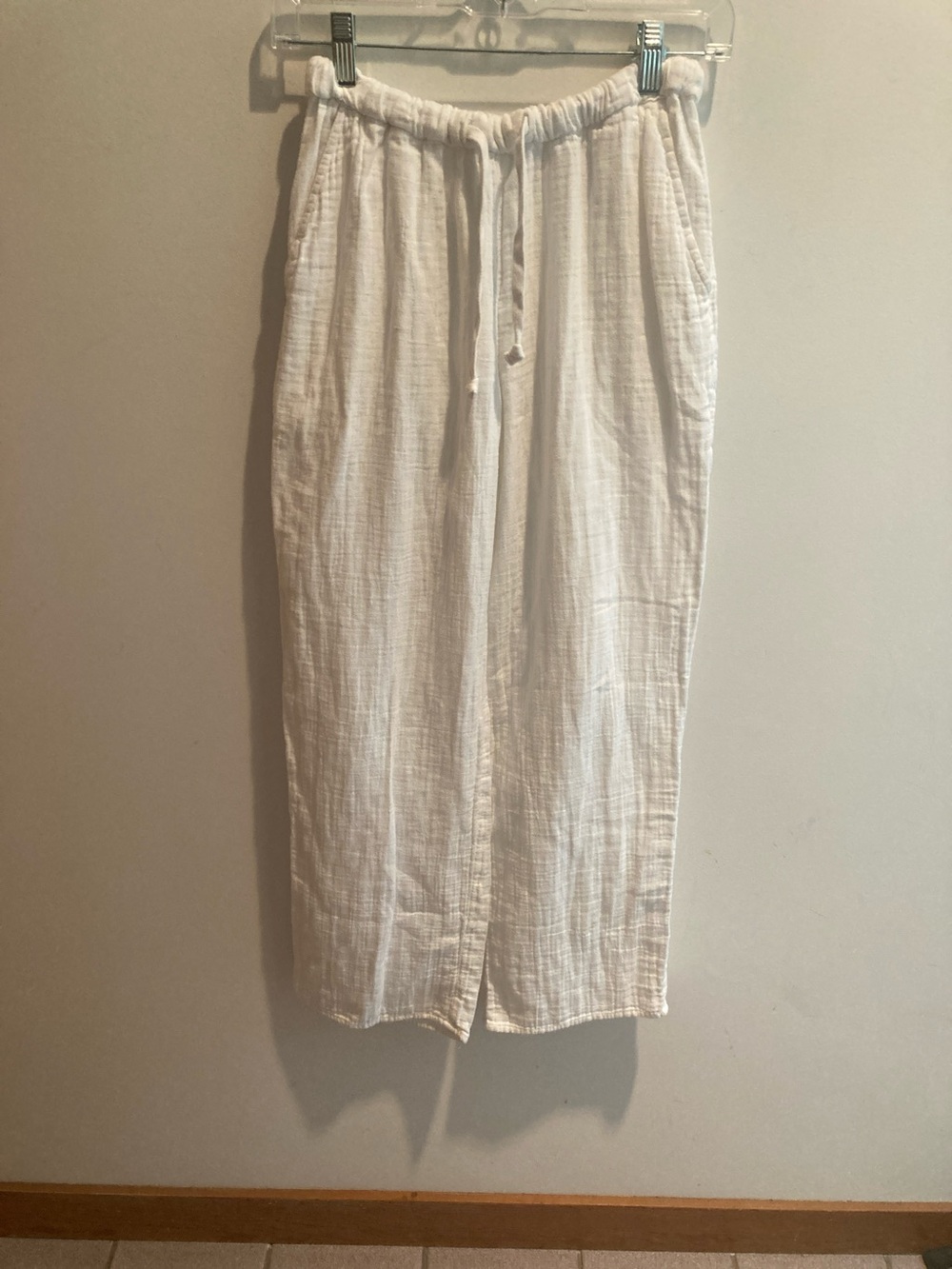 ARITZIA LITTLE MOON Relaxed White Cotton Drawstring pants